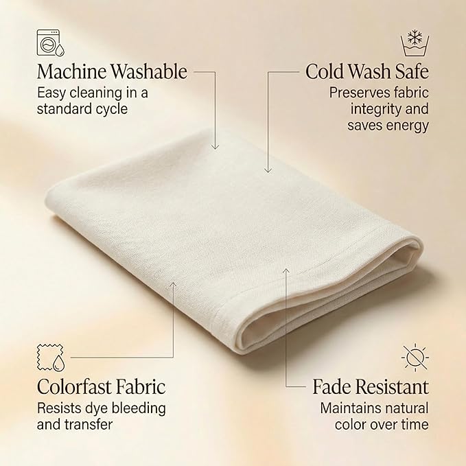 ACCENTHOME Accent Home 100% Cotton Napkins, Delicate Cloth Napkins for Dinners, Parties and Weddings，18 x 18 Inch Set of 12 - Ivory