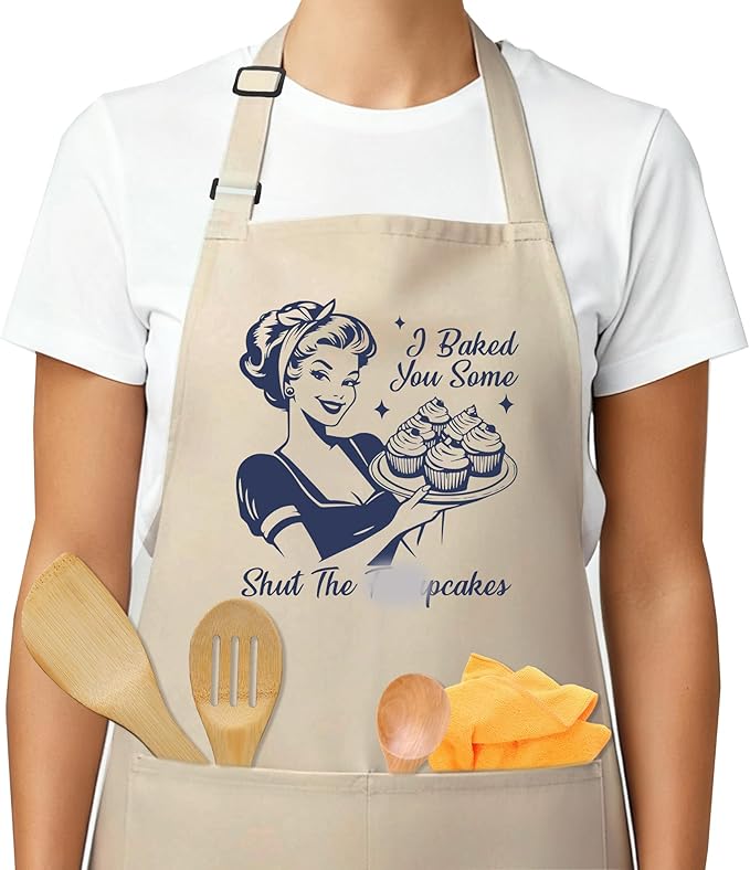 Funny Aprons for Women - Baking Gift for Women, Mothers Day Christmas Birthday Gifts, Perfect for Cooking, Bartending