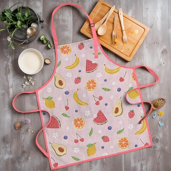 SANDJEST Kids Apron with Chefs Hat Set, Kitchen Apron Gifts