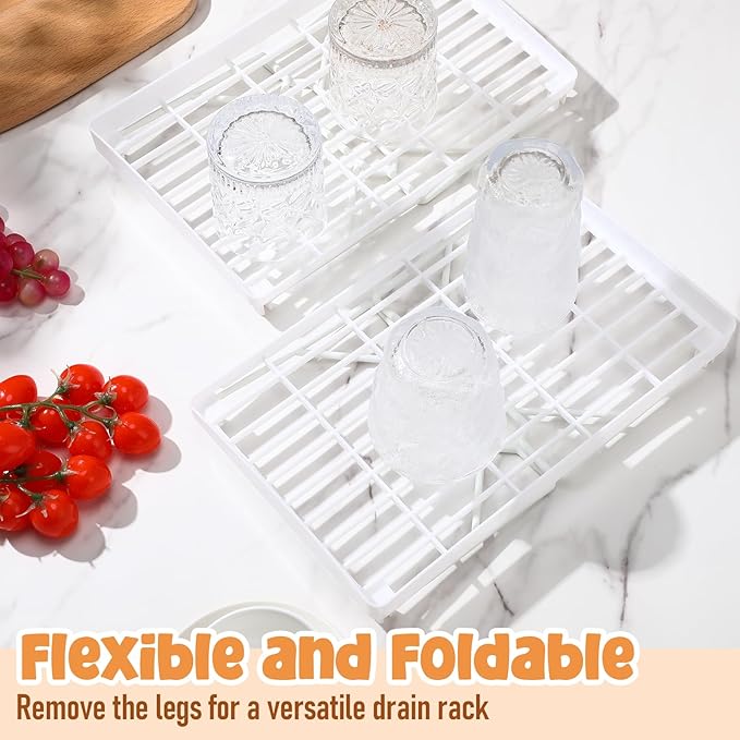 6 Pack Stackable Plastic Kitchen Storage Shelf Foldable Racks, Pantry Shelf Cabinet Organizers, Expandable Storage Rack for Cabinet Fridge Bathroom (12.4 X 7.6 x 6.3,Plastic)