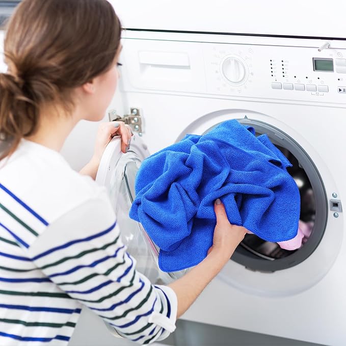 Tanlade Cleaning Cloth Dry Erase Cloth Cleaning Rags Reasonable Kitchen Towels Microfiber Towels Cars Wash(12 x 12 Inch,Blue,10 Pcs)