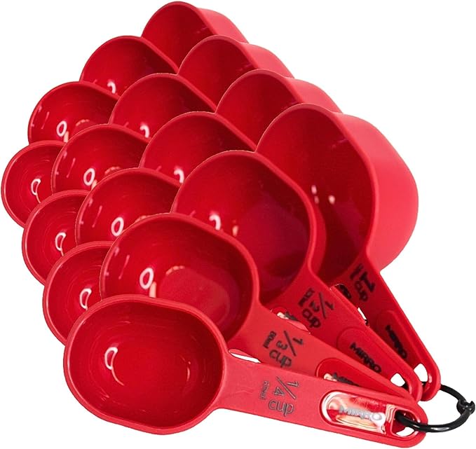 MIRRO 4pc Nested Measuring Cups Set, Red (Pack of 4)
