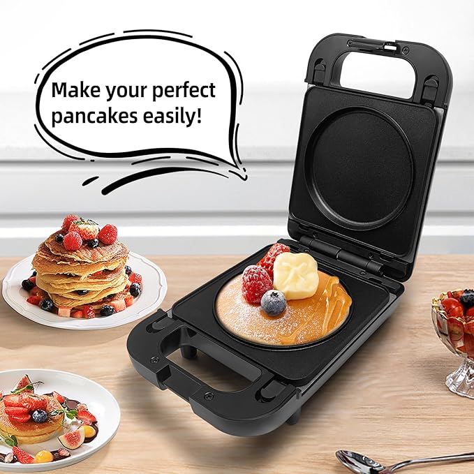 2-in-1 Waffle Maker Pancake Maker with Removable Plates