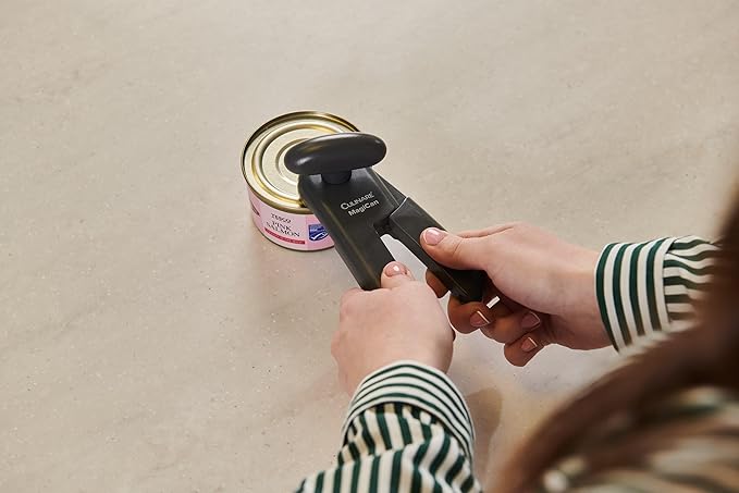 Culinare MagiCan Manual Tin Opener – Stainless Steel Cutting Wheel, Ergonomic Handle for Safe, Easy Can Opening – Lightweight, No Sharp Edges, Grey – Trusted Kitchen Essential