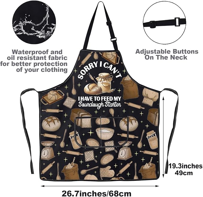 JNIAP Bread Baking Apron Bread Baker Aprons i Loaf Sourdough Baking Mom Gifts Baking Master Apron