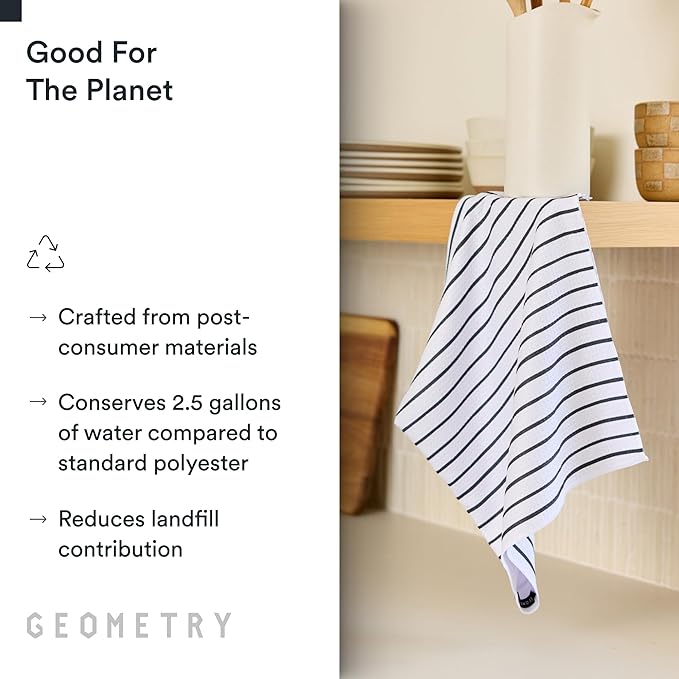 GEOMETRY Kitchen Tea Towels - Quick Dry Microfiber Dish Towels for Kitchen Linen Breeze, 18" x 30" 2 Pack
