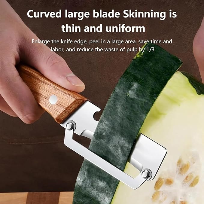 2026 New Multi-Functional Vegetable Peeler for Kitchen, Ultra-Sharp Stainless Steel Blade with Wooden Handle and Bottle Opener, For Vegetables or Fruits that Need to Be Peeled (2 Pcs)