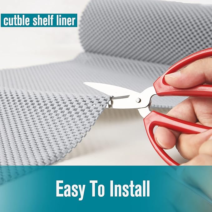 Shelf Liner, Non-Adhesive Roll Drawer Liners 12 Inches x 20 Feet for Drawers, Non Slip Grip Durable Strong Clean, for Cabinets, Kitchen, Storage, Desks, Kitchenware, Tableware, Black