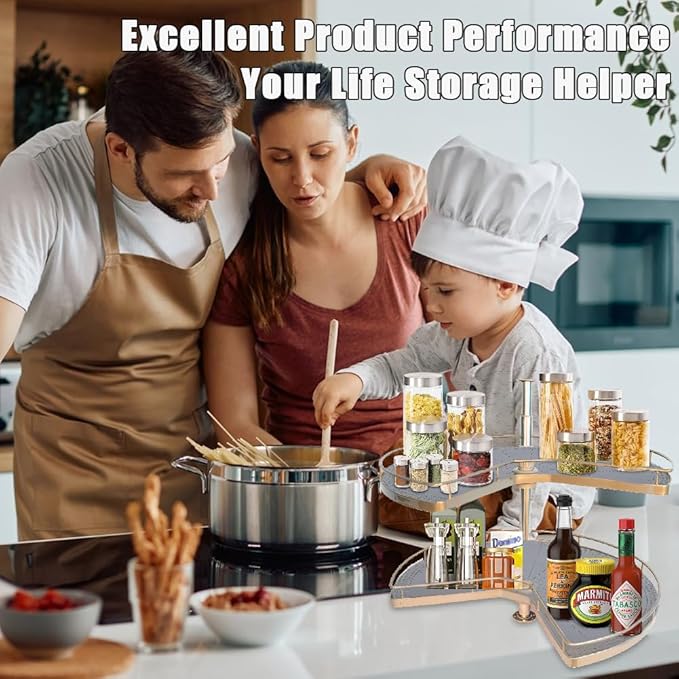 2 PCS 26" Lazy Susan Shelf Liner, Jaxbo Silicone Lazy Susan Liner for Dual Tier Pie Cut Organizer,Non-Slip Thermal Protection Mat