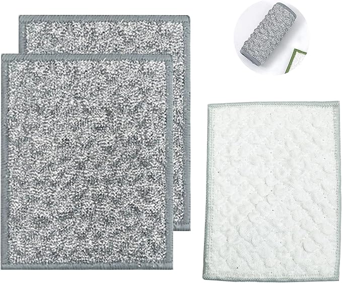 New thickened double-sided metal wire dishwashing cloth, suitable for both dry and wet use, scratch free dishwashing cloth, suitable for kitchen cleaning, cookware, tableware, sink (2 pieces)