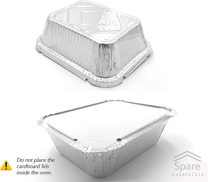 110 Pack - 1LB Small Foil Pans with Lids - Aluminum To Go Food Containers with Lids - 1lb Mini Aluminum Pans - Freezer Safe Foil Take out Trays - Heat proof Meal Prep Containers