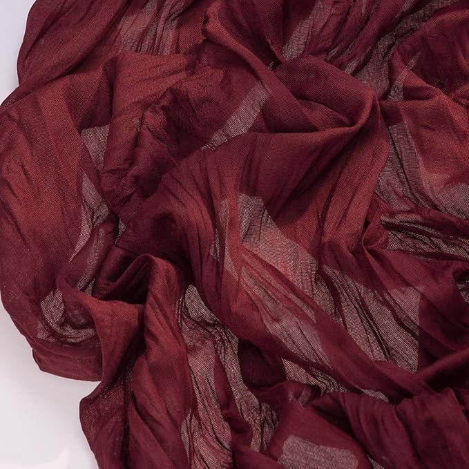 Socomi 2pcs Burgundy Red Easter Spring Cheesecloth Table Runner Boho Rustic Gauze 120 inch 10FT Cheese Cloth Runner for Wedding Party Baby Shower Birthday Home Decor Holiday Decorations