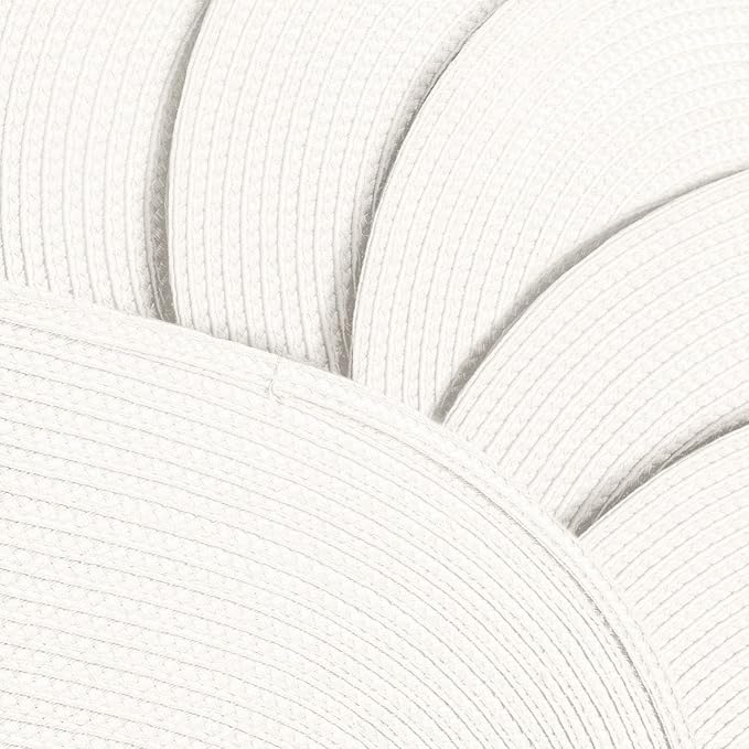 AHHFSMEI Placemats Set of 8 for Dining Table Washable Woven Non-Slip 18x12 inches Placemat Heat-Resistant Durable Table Mats for Dining Table Easy to Clean (White, 8)
