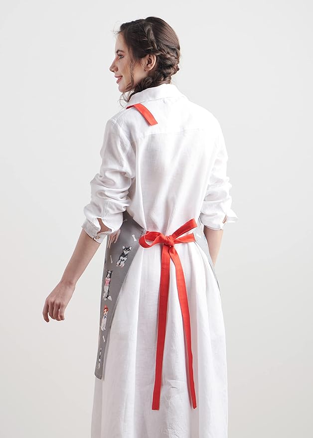 Maison d' Hermine 100% Cotton Apron for women with Pocket Kitchen Chef Apron for Men Cooking Mothers Day Gifts