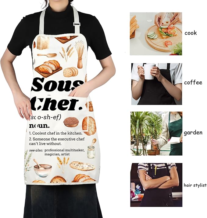 VAMSII Sous Chef Apron Gift for Chefs Cooking Lover Gift BBQ Griller Culinary Gift Pastry Sous Chef Gift Baking Themed Gift