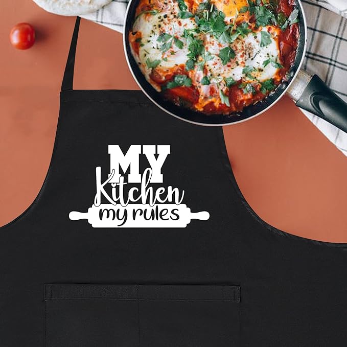 Funny Aprons for Women with Pockets, Cute Cooking Baking Kitchen Aprons for Mom Chef, Gifts for Birthday Christmas
