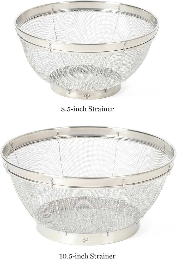 Martha Stewart Covello Stainless Steel Mesh Colander Set 2-Pieces, Silve