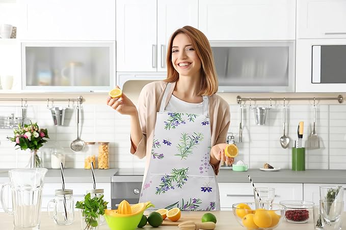 ZiQilin Adjustable Waterproof Kitchen Apron for Women with 2 Pockets Cooking Chef Apron Gardening Funny BBQ Aprons for Men