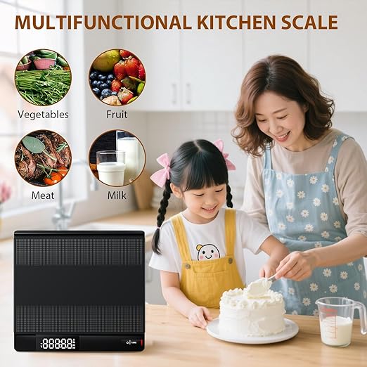 UNIWEIGH Digital Postal Scale with Backlit LCD, 15kg Grams/Oz/Lb/ML, Tare Function, Auto-Off, Large Platform for Mailing, Cooking, and Small Packages