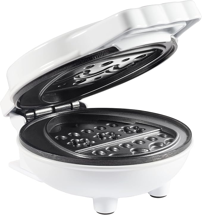 Mini Easter Egg Waffle Maker- Make Double Sided Waffles or Pancakes w 2 Different Floral Designs, Ready to Decorate & Frost, Breakfast Fun for Kids & Adults - Basket Stuffer Gift, Egg Hunt Surprise