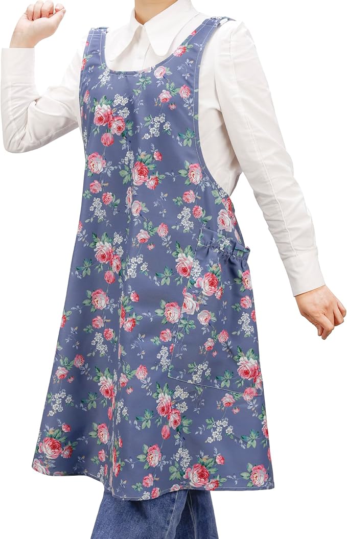 NEOVIVA Kitchen Aprons for Women with Pockets,Cooking Aprons for Women,Vintage Apron for Baking Gardening,Gifts for Mothers