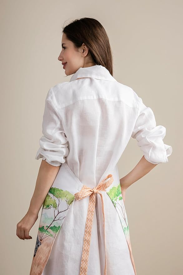 Maison d' Hermine 100% Cotton Apron for women with Pocket Kitchen Chef Apron for Men Cooking Mothers Day Gifts