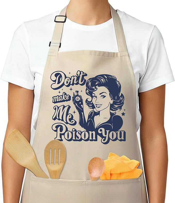 Funny Aprons for Women - Baking Gift for Women, Mothers Day Christmas Birthday Gifts, Perfect for Cooking, Bartending