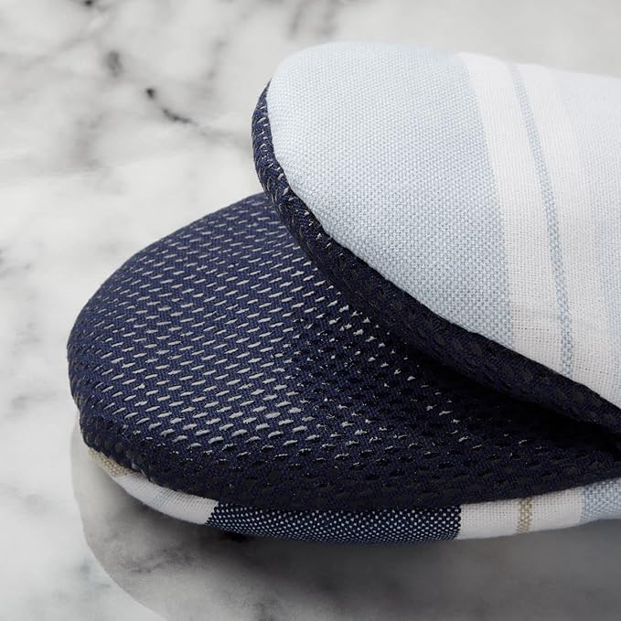 Martha Stewart Thin Stripe Mini Oven Mitt 2-Pack Set, Blue, 5.5"X8"