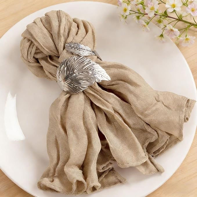 MLMC 24 Pack Nude Cheesecloth Napkins Boho Rustic Gauze Cloth Napkins Washable 21"x21" for Wedding Bridal Shower Birthday Anniversary Dinner Decor