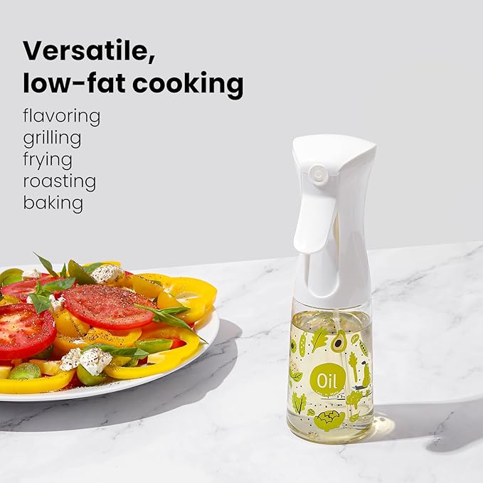 Mistifi oil spray PET bottle 200ml Upgraded Version.Fine Mist Spray Bottle for Air Fryer, Olive Oil, Avocado Oil, Healthy Nonstick Frying, Commercial & Home Kitchen Use (PS601　1Pc)