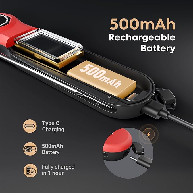 Rechargeable 0.5 Sec Reading Instant Read Meat Thermometer for Cooking, Digital Food Thermometer with High Precision Sensor, 1.42" Big Screen Waterproof Magnetic Meat Thermometer for Steak Fry Candy