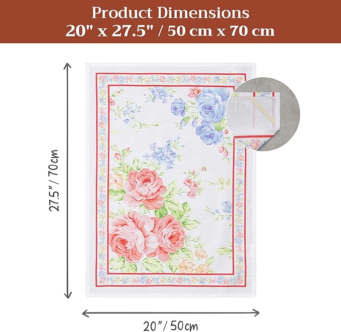 Maison d' Hermine Kitchen Towels Set of 3 100% Cotton 27.50" x 20" Reusable Cloth Tea Dish Towels Absorbent with Hanging Loop for Kitchen Gifts for Mothers Day Spring/Summer (Vintage Floral)