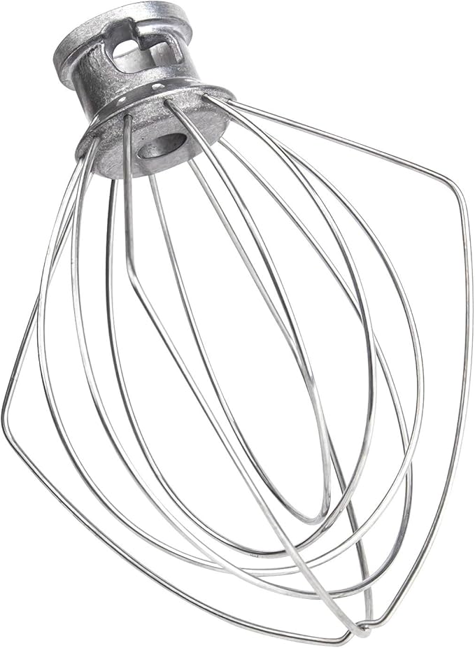 K45WW Wire Whip for KitchenAid Tilt-Head Mixer,6-Wire Whisk Attachment Replacement for 4.5QT/5QT Models K45SS KSM110 KSM75 KSM90 KSM100, Aluminum Head with Stainless Steel Wires, Hand Wash Only