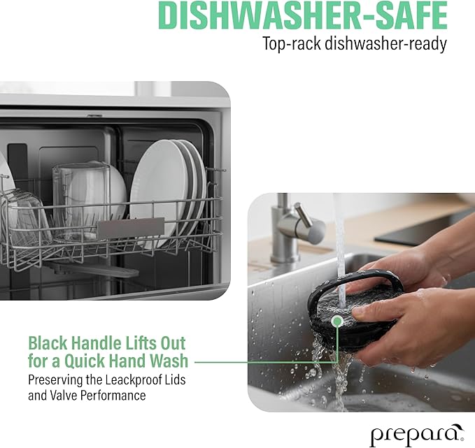 Prepara Evak Fresh Saver Short Vacuum Seal Canisters, Assorted Sizes - Grip Handle Lid, BPA Free Twin-Valve Airtight Jar for Coffee, Tea, Snacks - Pantry Organizer & Compact Kitchen Storage (3-Pack)
