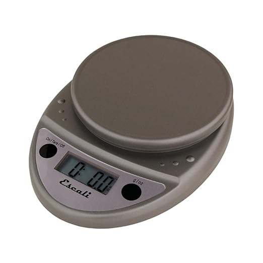 San Jamar Escali Digital Kitchen Scale, 11 lb Capacity, Tare Function, Precise Readout, Compact 8.5" x 6", Metallic Plastic (Model SCDG11M)