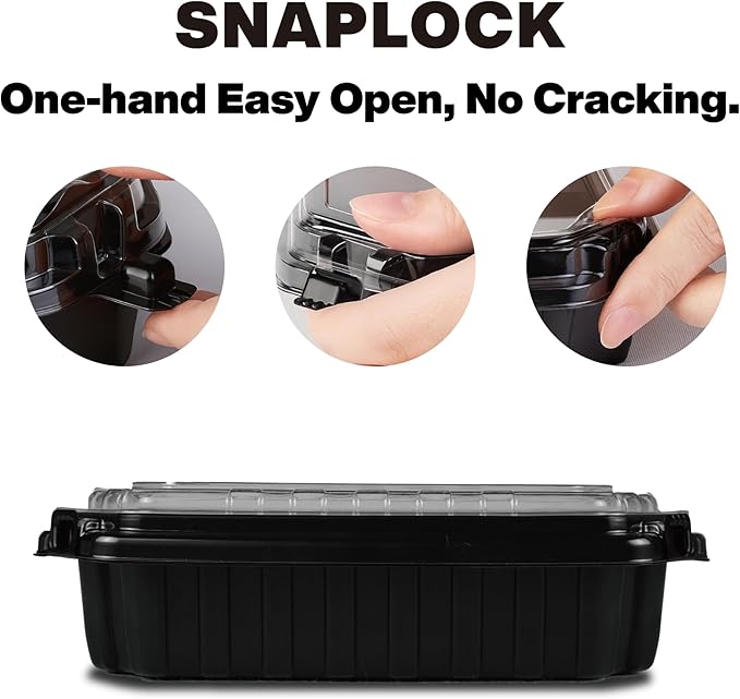 Ultra-Cold Freezer Storage (-30°C/-22°F), Frozen Meal Prep Container with Lids, Microwave & Freezer-Safe, Perfect for Frozen Meat, Seafood and Hot Meals, 10" x 8.2" x 2.7", 10 Packs