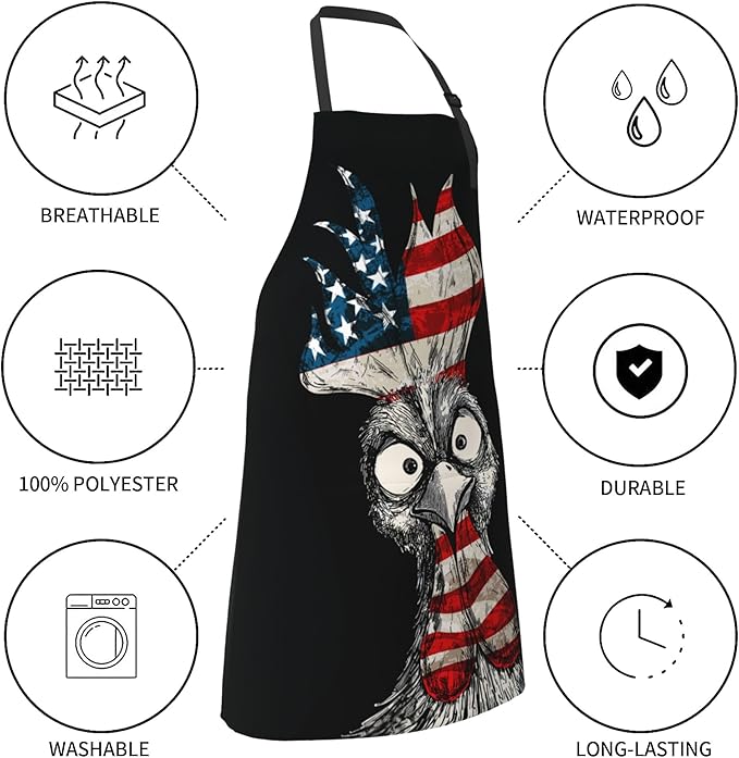 Funny Apron Polyester Grooming Aprons with Pocket for Cooking Kitchen Grilling Adults
