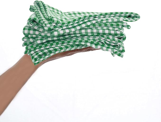 Mini Gingham Check Cloth Napkins Set of 4, 16"x16", 100% Cotton, Reusable & Washable, Durable, Absorbent Fabric for Dinner Parties, Wedding, Dining Napkin - Lemon Green