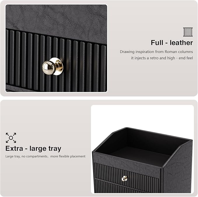 LADSTAG Cosmetic Organizer,Luxury Make up Organizer with 3 shelf Drawers,Black Large Capacity Makeup Organizers for Skincare,Brushes, Dresser,Bedroom,Bathroom,Gifts for Her,Birthday Gifts for Mom