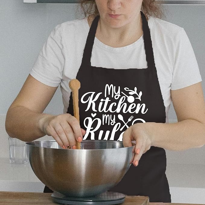 Funny Cooking Aprons for Women with Pockets, Kitchen Chef Aprons for Bakers, Birthday Gifts for Mom Wife Friends