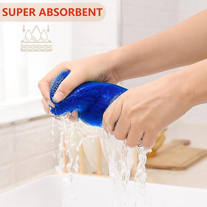 Kitinjoy 100% Cotton Waffle Weave Kitchen Hand Towels (13 X 28 Inches, Blueberry), 4-Pack Super Soft and Absorbent Dish Towel for Drying Dishes