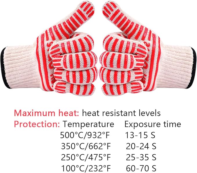 CZSYZCZS Extreme Heat Resistant Oven Gloves - 932F - Cooking Gloves for BBQ, Grilling, Baking,Cutting, Smoker Fireplace