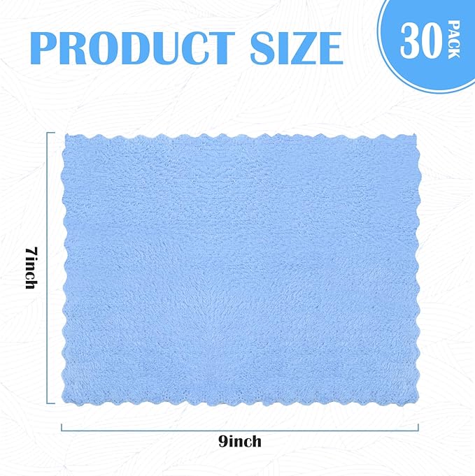 30 Pack Kitchen Dishcloths, Super Absorbent Coral Fleece Cleaning Cloths, Dish Cloths, Multipurpose Reusable Washcloths, Fast Drying Dish Rags for Clean Table, Glass 7 x 9 Inch (Multicolor)