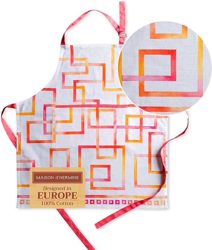 Maison d' Hermine 100% Cotton Apron for women with Pocket Kitchen Chef Apron for Men Cooking Mothers Day Gifts