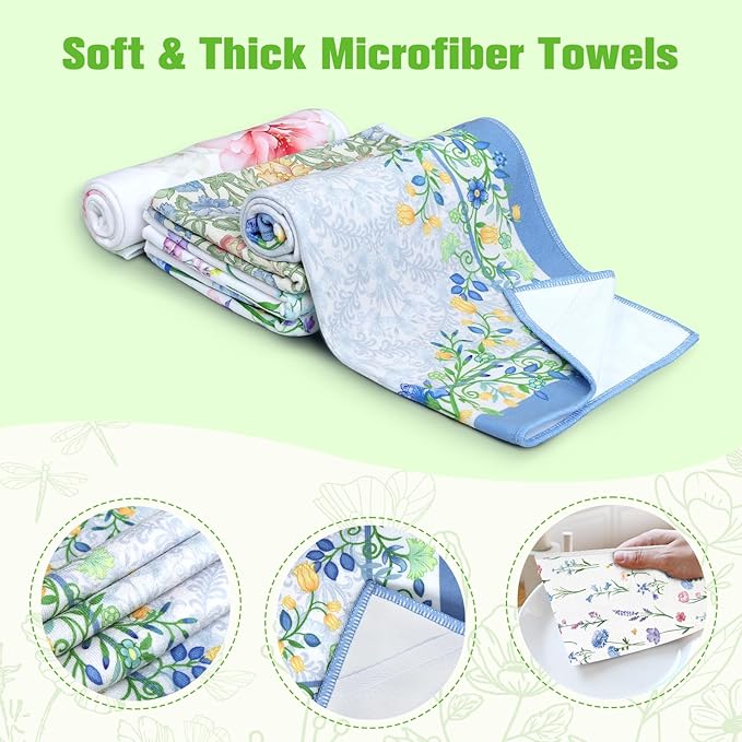 Summer Lemon Microfiber Kitchen Towels, Soft Absorbent Hand Towel 15.7 × 23.6 Inch, Thick Dish Cloth for Party Anniversary Holiday Decoration, Housewarming Gifts for Mom