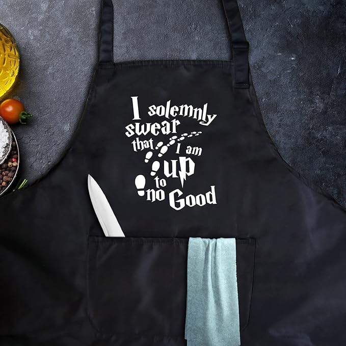 Funny apron for men Adjustable Waterproof with Pockets for Cooking Baking BBQ Gift Apron for Day, Birthday Gifts