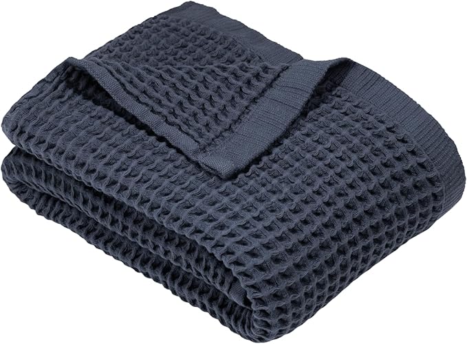 DEMMEX Organic Cotton Waffle Weave Turkish Bath Towel - Ultra Soft Lightweight Quick Dry, Oeko-Tex Certified, 100% Turkish Cotton (Charcoal, Large (60x30))