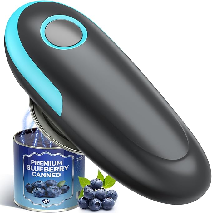 Electric Can Opener - Fits All Can Sizes One Touch Automatic Can Opener, Electric Can Opener for Kitchen Food Safe Smooth Edge, Kitchen Gadgets Battery Operated Can Opener for Seniors, Arthritis&Chef