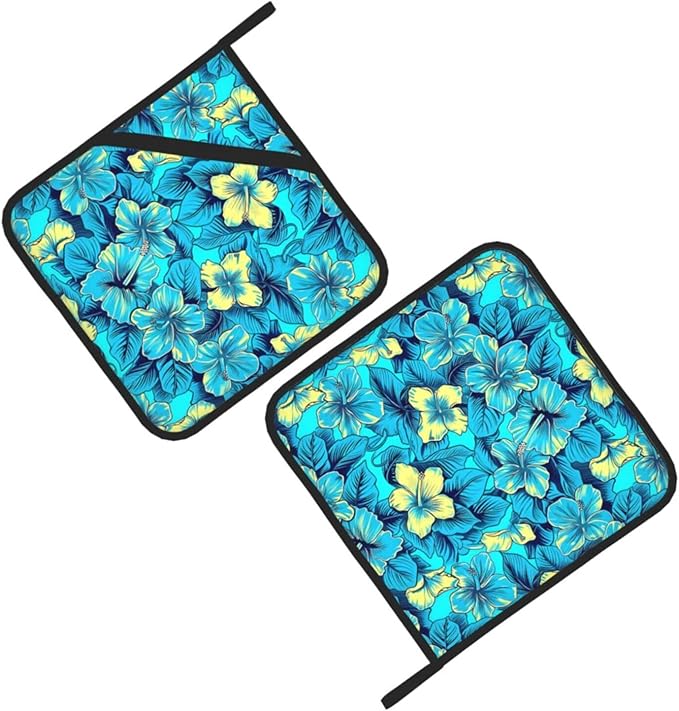 2Pcs Vintage Colorful Flowers Pot Holders for Kitchen Clearance Heat Resistant Hot Pads for Cooking Baking Grilling