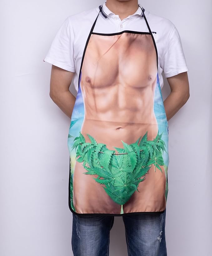 Men Women Funny Cute Cooking Baking BBQ Apron Gift for Adult Party Costume (Jungle Man)